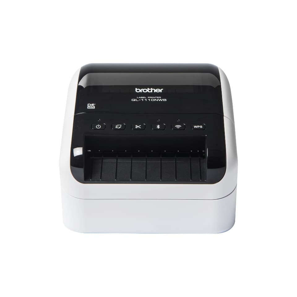 BROTHER Impresora de etiquetas Brother QL1110NWB, térmica directa, Wifi, LAN, imprime etiquetas de papel de hasta 4 pulg. de ancho y hasta 69 etiquetas/minuto