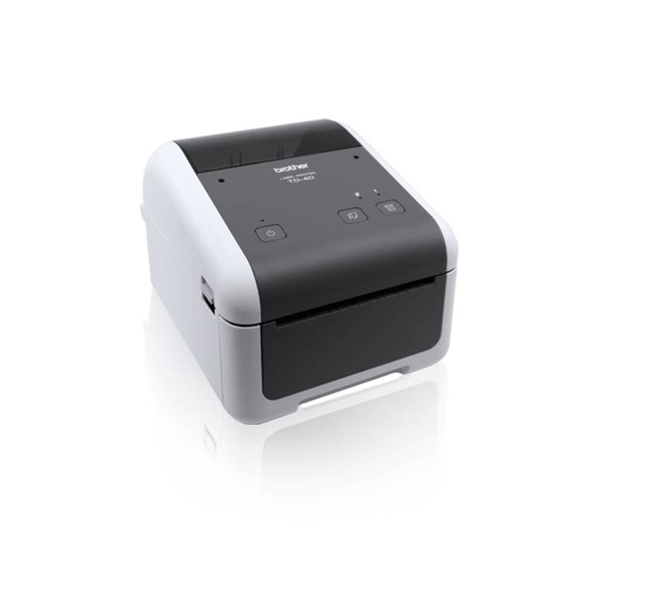 BROTHER Impresora de etiquetas Brother TD4410D, térmica directa, USB, Serial RS232C, imprime etiquetas de hasta 4.3 pulgadas de ancho