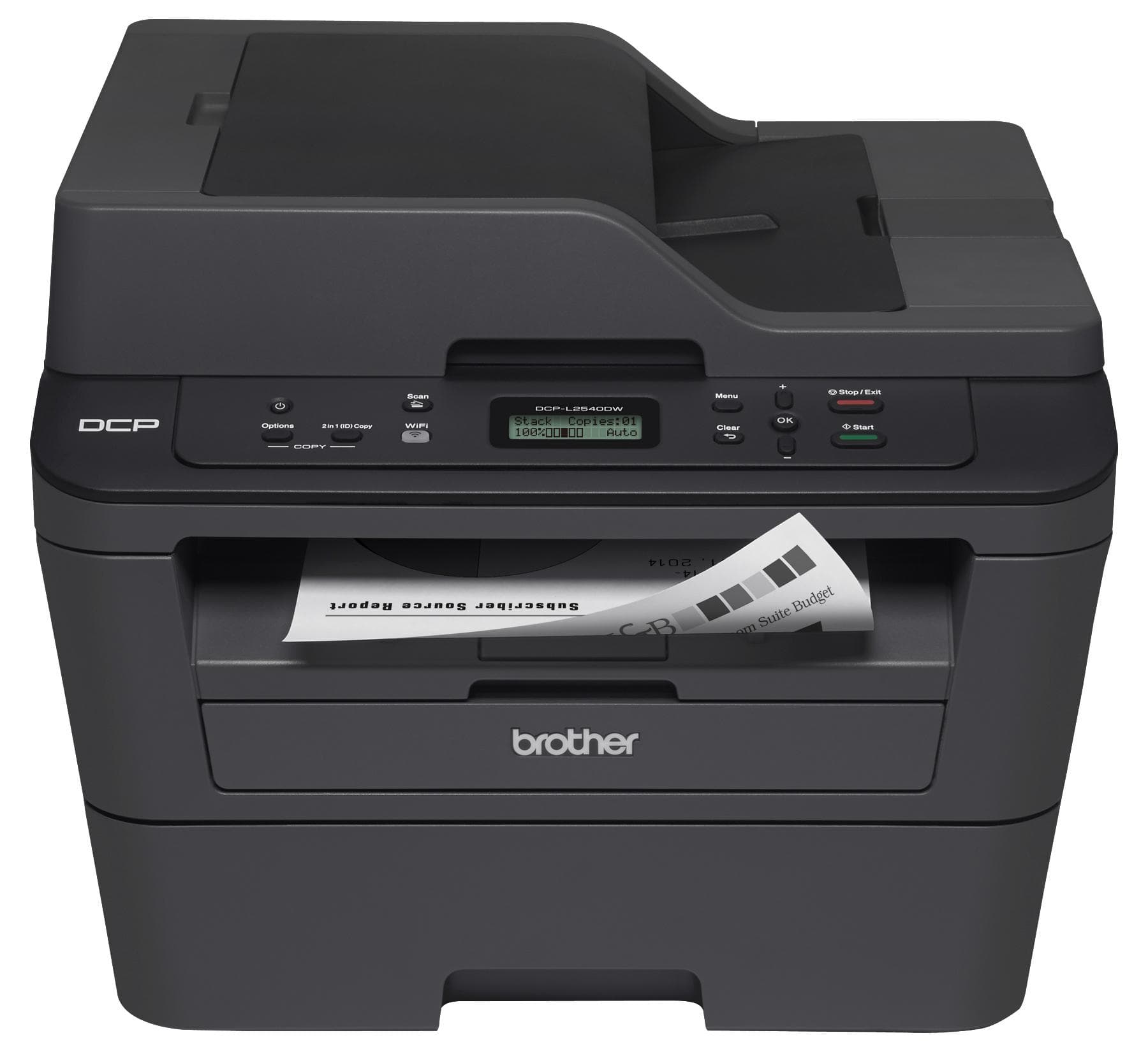 BROTHER Multifuncional Laser Monocromático Brother DCPL2540DW, 30 ppm, impresión dúplex, Wifi/LAN, cama plana tamaño carta, ADF hasta 35 hojas