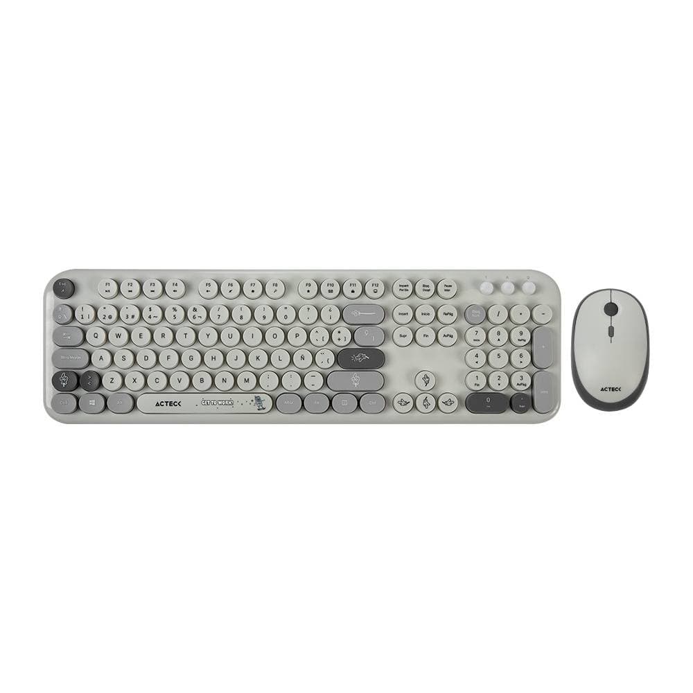 ACTECK Kit Teclado y mouse Inalámbricos 2.4hz Creator Chic K-Colors MK485 Advanced Series Teclado Inalambrico Dongle 2.4Mhz, Rango 10m, 105 teclas