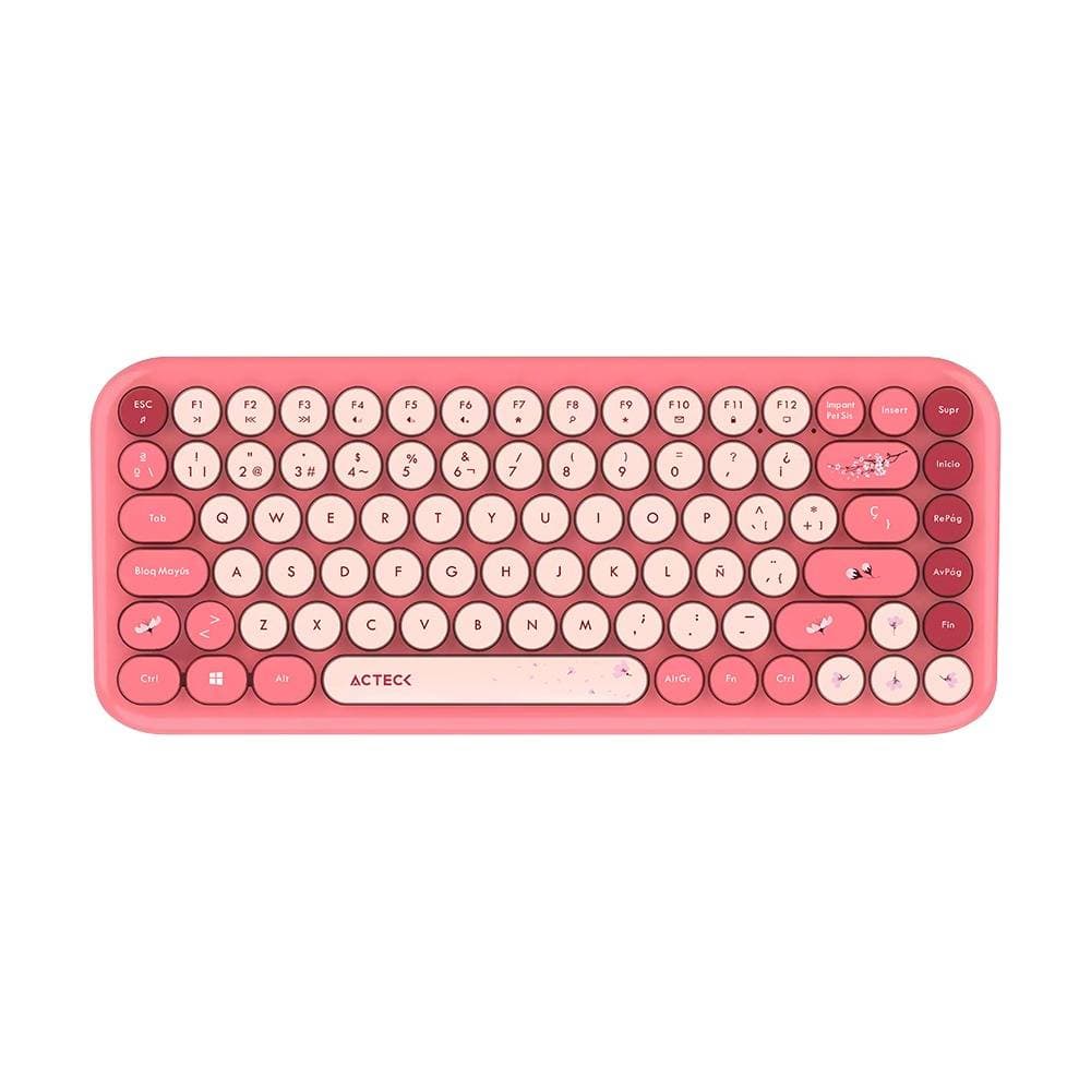ACTECK Kit Teclado y mouse Inalámbricos 2.4hz Creator Chic K-Colors MK480 Advanced Series Teclado Inalambrico Dongle 2.4Mhz, Rango 10m, 85 teclas