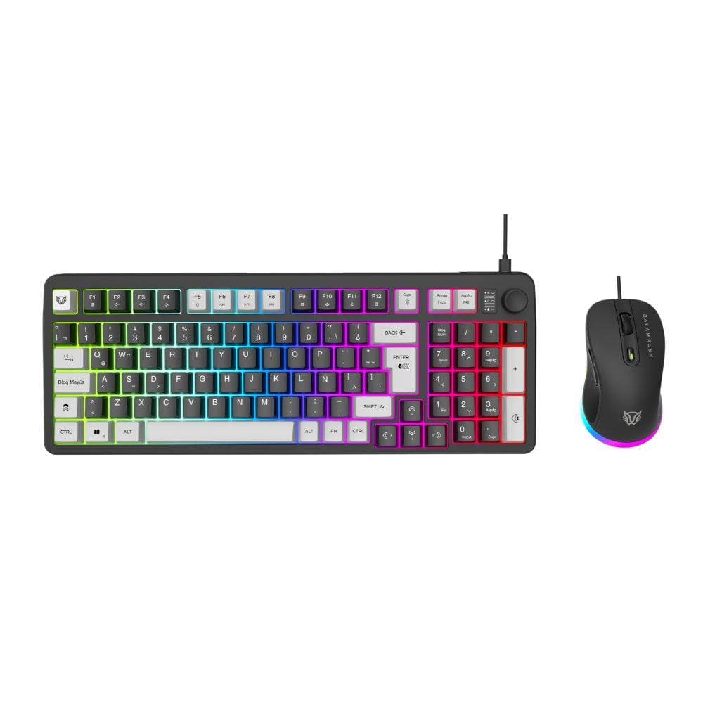 Balam Rush Kit Teclado y Mouse Squad Conquest KG515 Balam Rush Azender Series, Iluminacion RGB, Color Negro. AC-940443