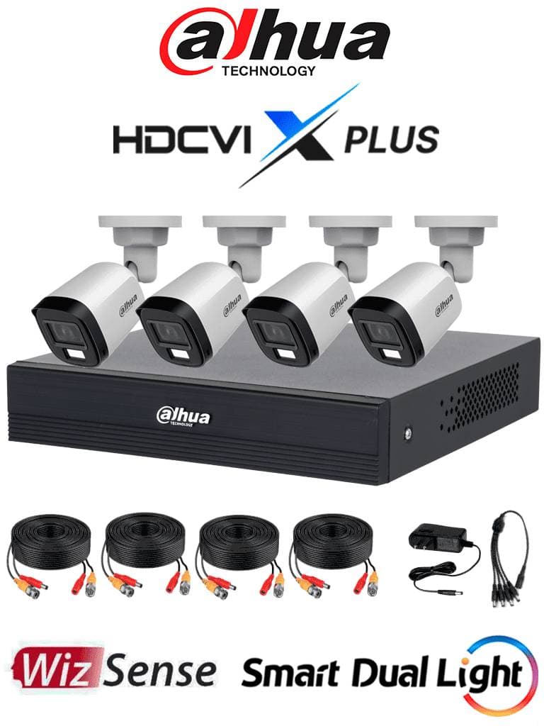 Dahua Technology Kit de Videovigilancia DAHUA 4 canales KIT DE 4 CH 2MP KITXVR1B04-I/T/4-B1A21N