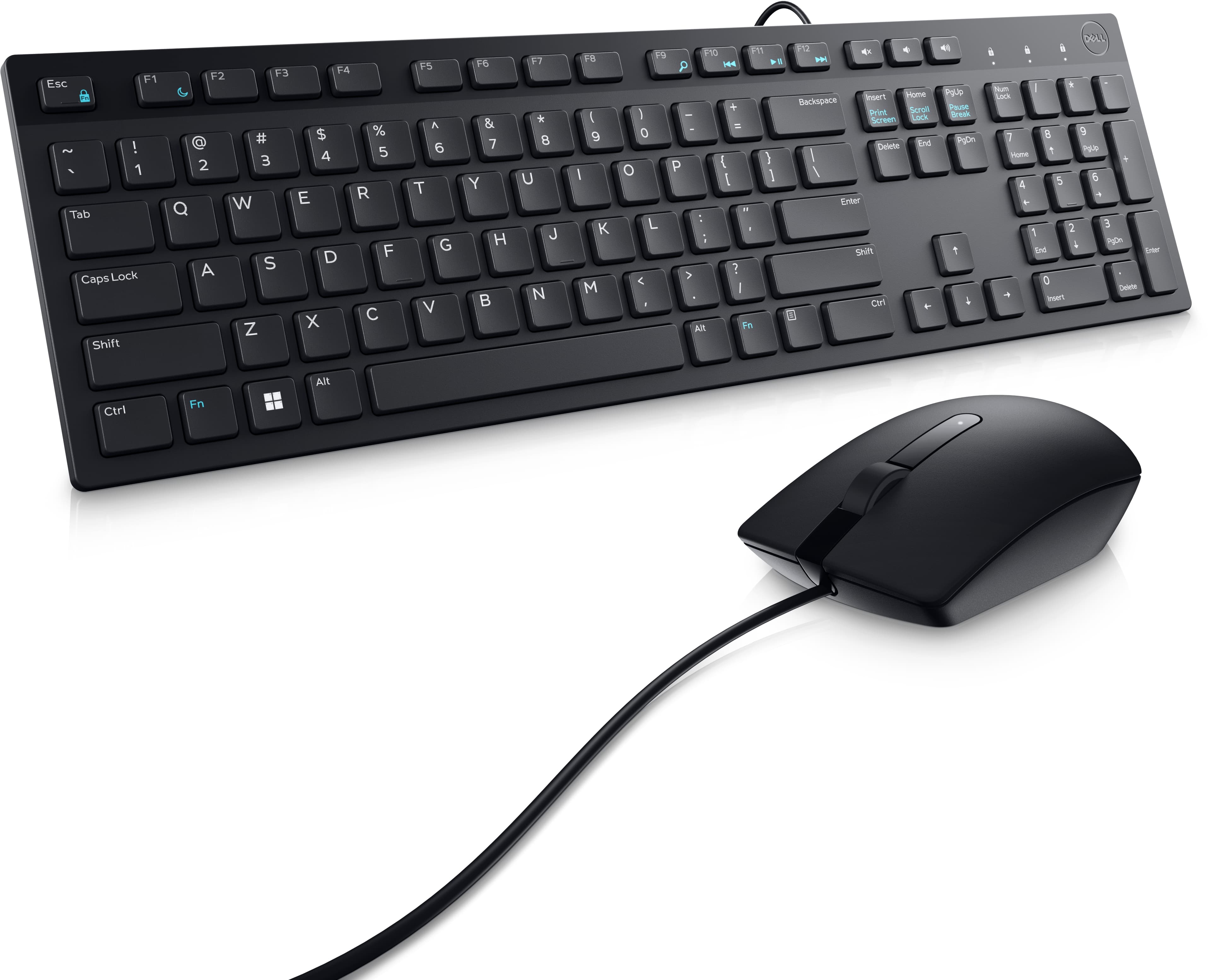 DELL Kit de Teclado y Mouse Óptico DELL KM300C (580-AKKW), Alámbrico, USB 2.0, Negro, Español.