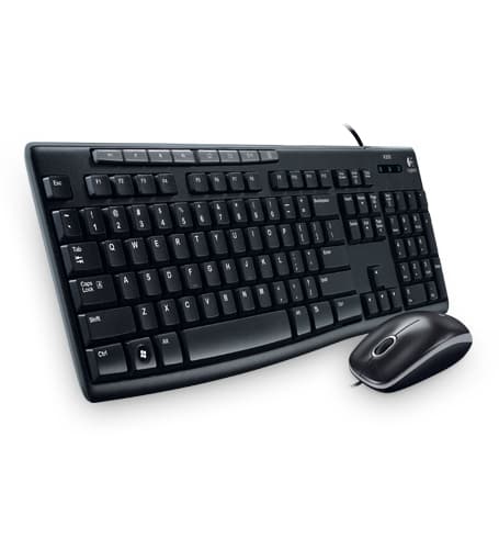 LOGITECH Kit de Teclado y Mouse LOGITECH MK200, Estándar, Negro, 1000 DPI
