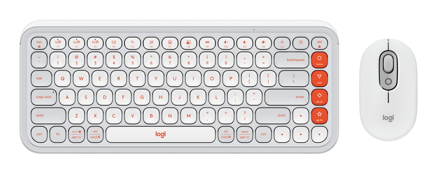 LOGITECH Kit Logitech POP 920-013055 Teclado y mouse Bluetooth Color gris y naranja.