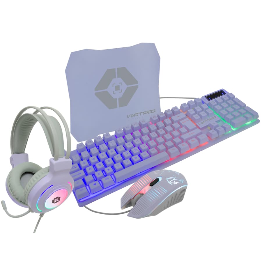 VORTRED Kit Teclado Mouse y Audifonos Gamer Sonido Envolvente 7.1 Berry | VORTRED