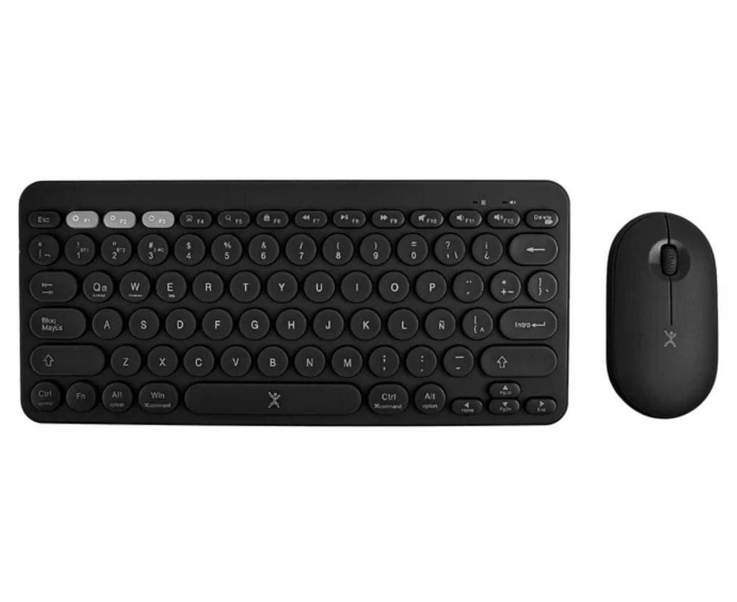 PERFECT CHOICE Kit de Teclado y Mouse Inalámbrico Bluetooth Dual 2.4GHz Froyo Color Negro| PERFECT CHOICE