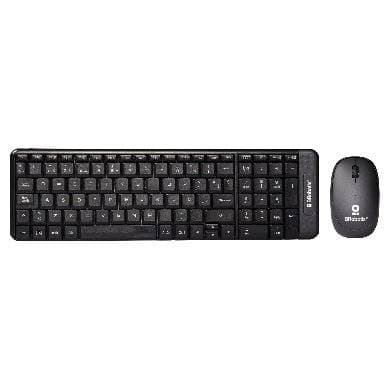 BROBOTIX Kit Teclado y Mouse inalámbrico, compacto, Español, Negro, 10 m, 6000618 BROBOTIX