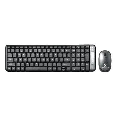BROBOTIX Kit Teclado y Mouse inalámbrico, compacto, Español, Negro/Gris, 10 m, 6000625 BROBOTIX