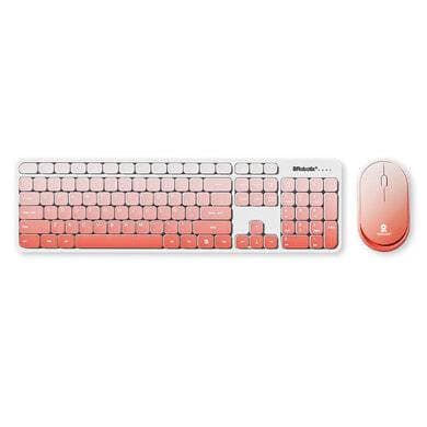 BROBOTIX KIT DE TECLADO Y MOUSE INALÁMBRICO, BLUETOOTH Y RADIOFRECUENCIA, MULTIMEDIA, 2.4MHZ, ALCANCE 10M, BATERIA RECARGABLE, COMPATIBLE CON WIN, IOS Y LINUX, ROSA