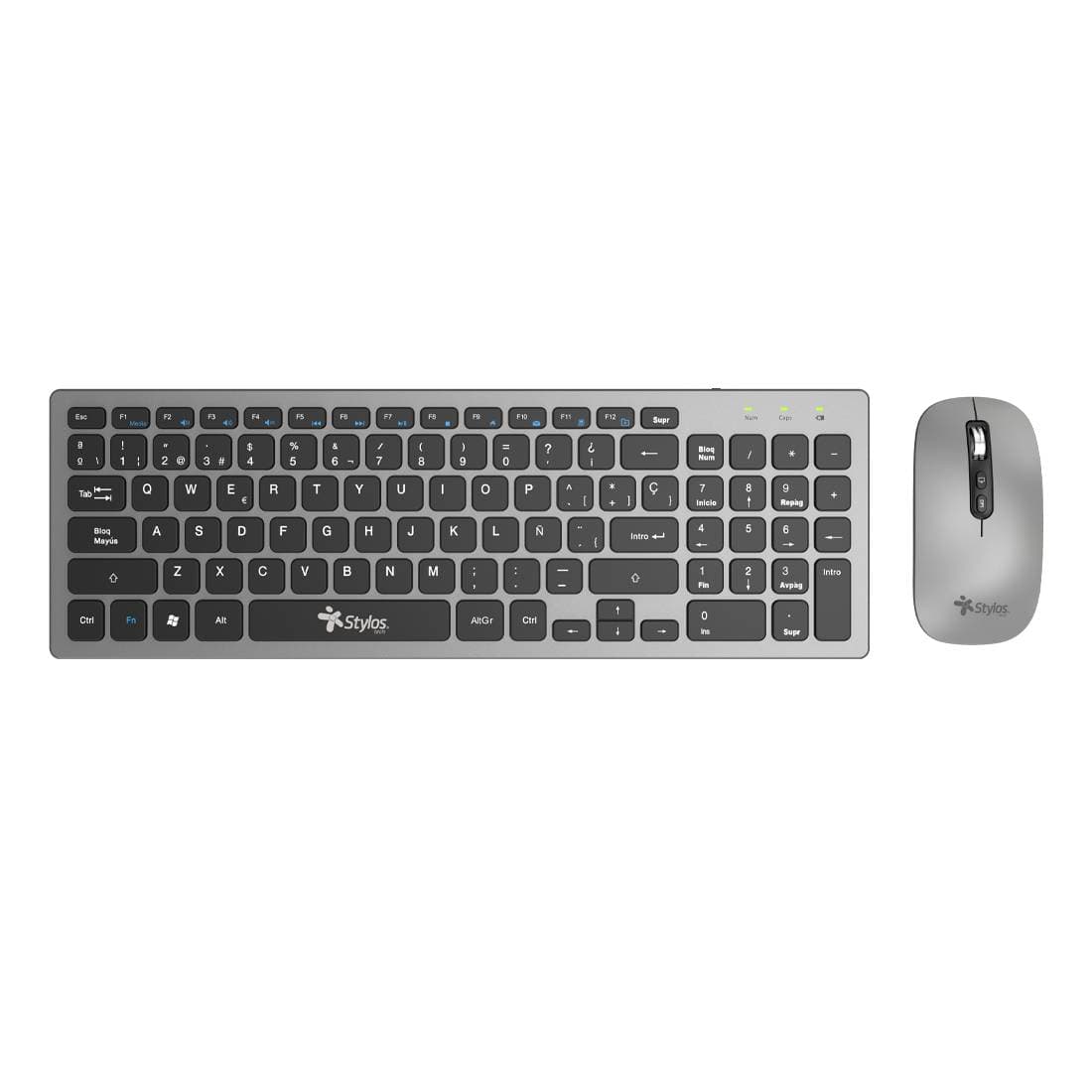 Stylos Combo Inalámbrico Recargable 2 en 1 Stylos STPKTM6G Teclado 96% Membrana 96 teclas Conexión USB Nano