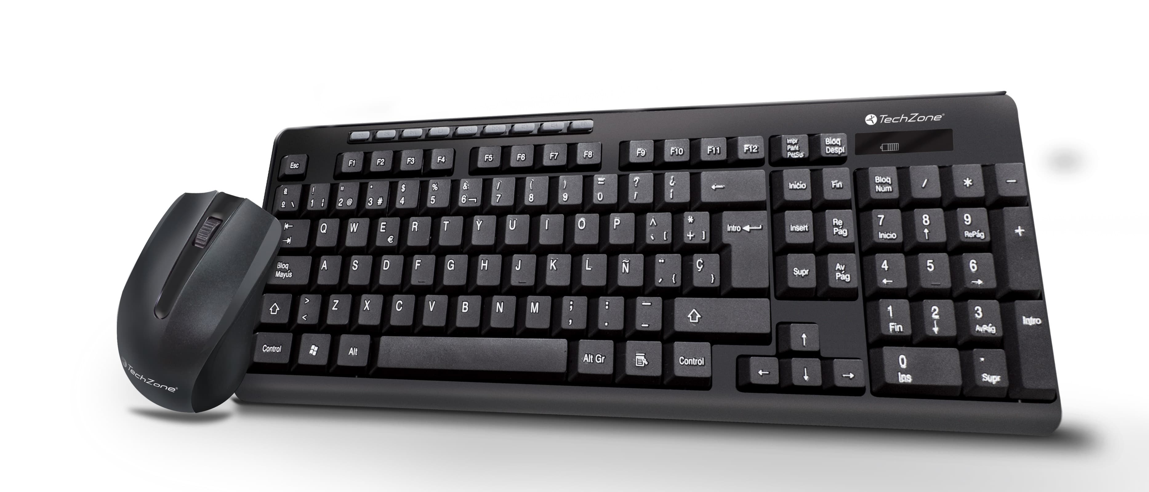 TECHZONE Kit Trim TechZone, combo inalámbrico con conexión USB, mouse 1000 DPI's, teclado con 117 teclas tipo QWERTY, 1 año de garantía.