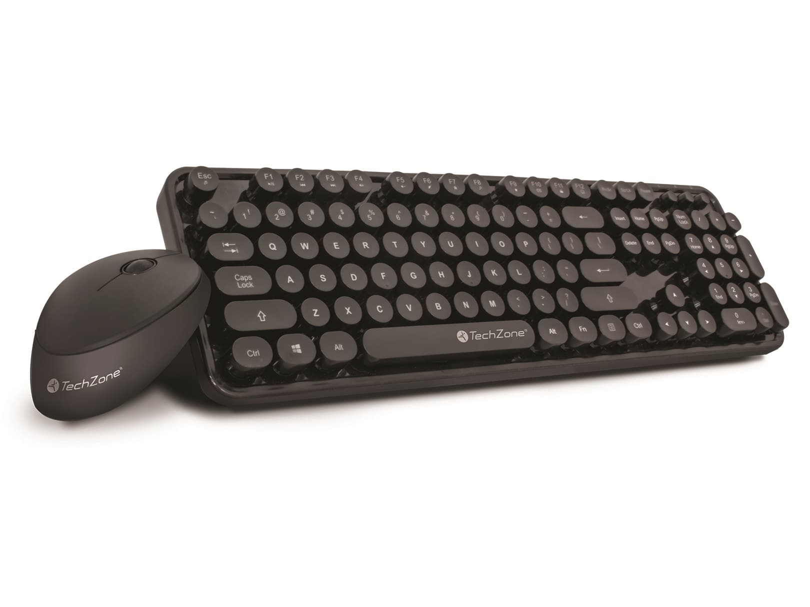 TECHZONE Kit Nifty TechZone combo inalámbrico con conexión USB, mouse 1600 DPI´s, teclado con 104 teclas tipo QWERTY, 1 año de garantía.