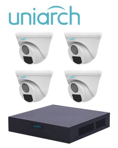 UNIARCH Kit de videovigilancia UNIARCH XVR301-04F/4*UAC-T112-F28 , 4, 1920 x 1080 Pixeles