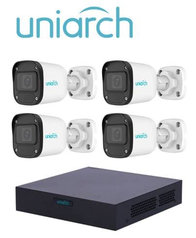 UNIARCH Kit de videovigilancia UNIARCH XVR301-04F/4*UAC-B112-F28, 4, 1920 x 1080 Pixeles
