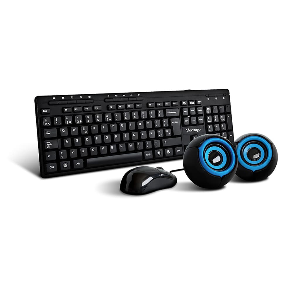 VORAGO Kit Teclado y Mouse VORAGO, Estándar, 105 teclas, Negro, 1000 DPI