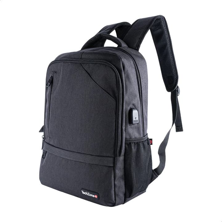 TECHZONE Backpack Loud TechZone, de 15.6 pulgadas, múltiples compartimientos, organizador frontal, costuras y asas reforzadas, garantía limitada de por vida.