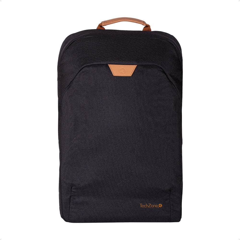 TECHZONE Backpack ECO HERO Techzone de 15.6, 2 compartimientos, 1 acolchado para laptop, color negro, GARANTIA LIMITADA DE POR VIDA.
