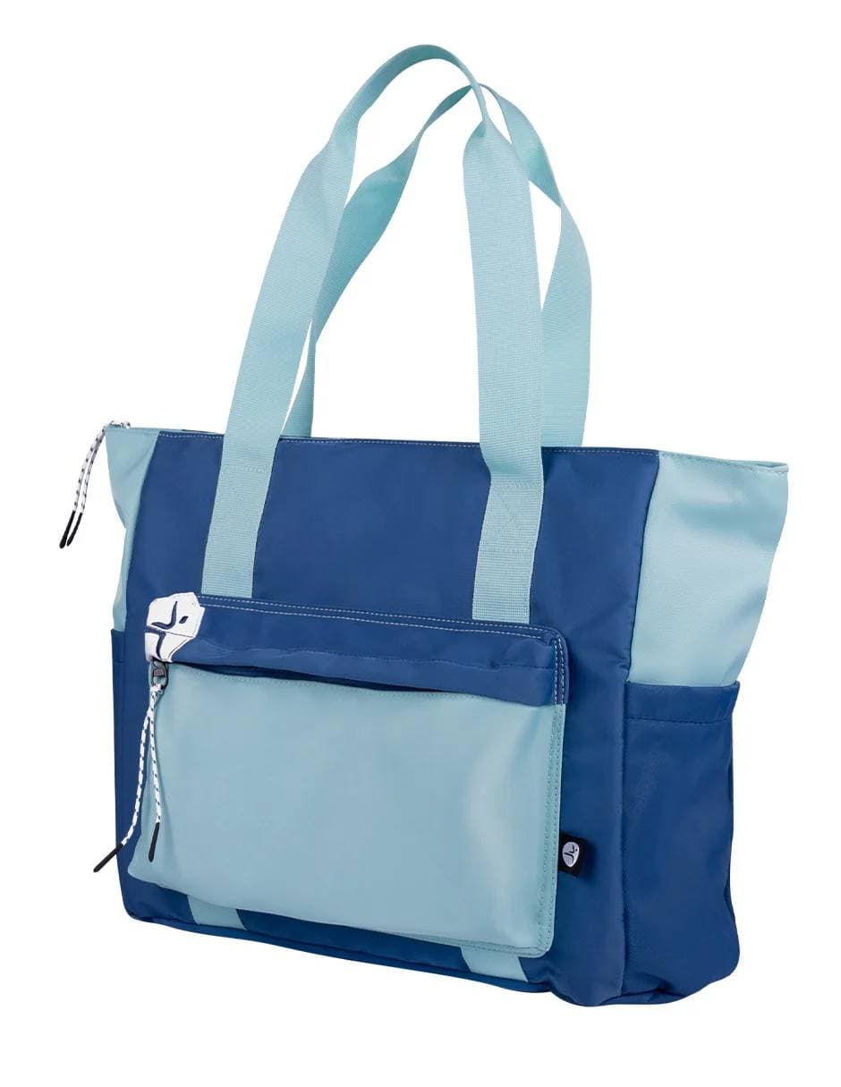TECHZONE TOTEBAG AZUL PARA LAPTOP 16 Pulgadas TZLB01-V, color azul y turquesa