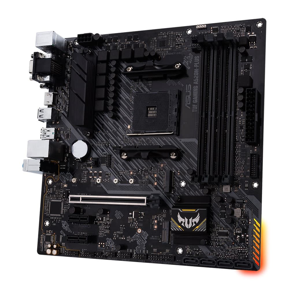 ASUS Tarjeta Madre ASUS TUF GAMING A520M-PLUS WIFI micro ATX, AMD,Ryzen AM4, ,M.2, DisplayPort, HDMI, D-Sub, puertos USB 3.2 Gen 1, SATA 6 Gbps y Aura Sync