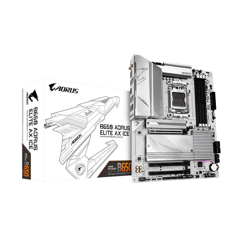 GIGABYTE Tarjeta Madre Gigabyte ATX B650 AORUS ELITE AX ICE, SAM5, AMD B650, HDMI, 192GB DDR5 para AMD