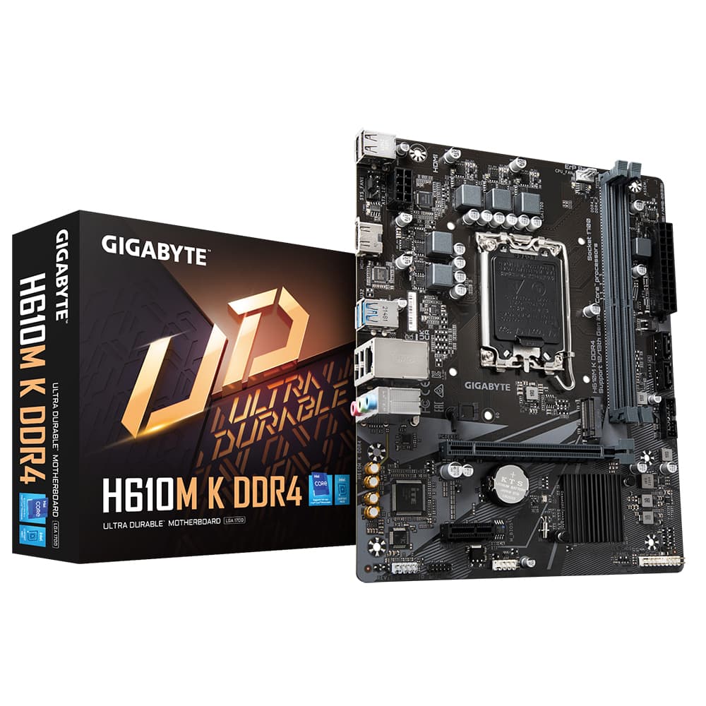 GIGABYTE Tarjeta Madre Gigabyte Micro-ATX H610M K DDR4, S-1700, Intel H610 Express, HDMI, 64GB DDR4 para Intel
