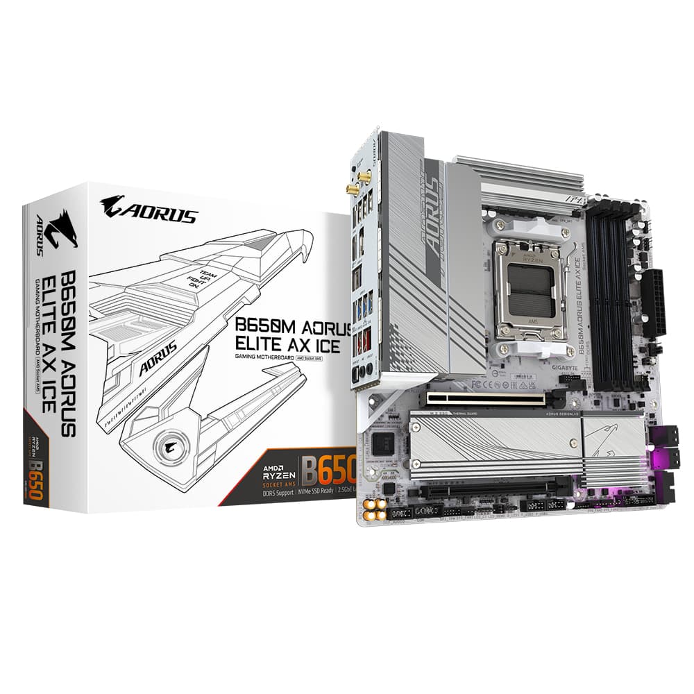 GIGABYTE TARJETA MADRE GIGABYTE Micro ATX B650M A ELITE AX ICE 64 GB DDR5 AM5 Para AMD