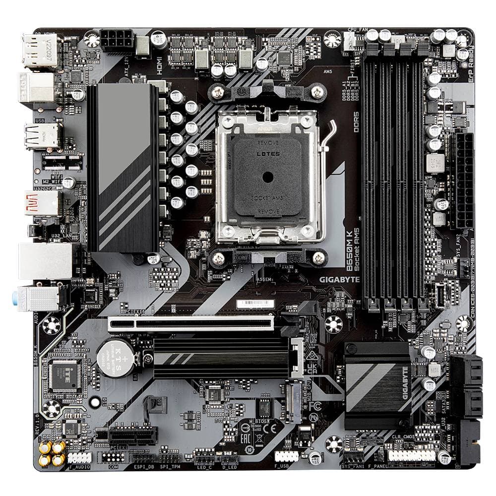 GIGABYTE TARJETA MADRE GIGABYTE MICRO ATX, B650M K, DDR5. 256 GB, AM5, PARA AMD