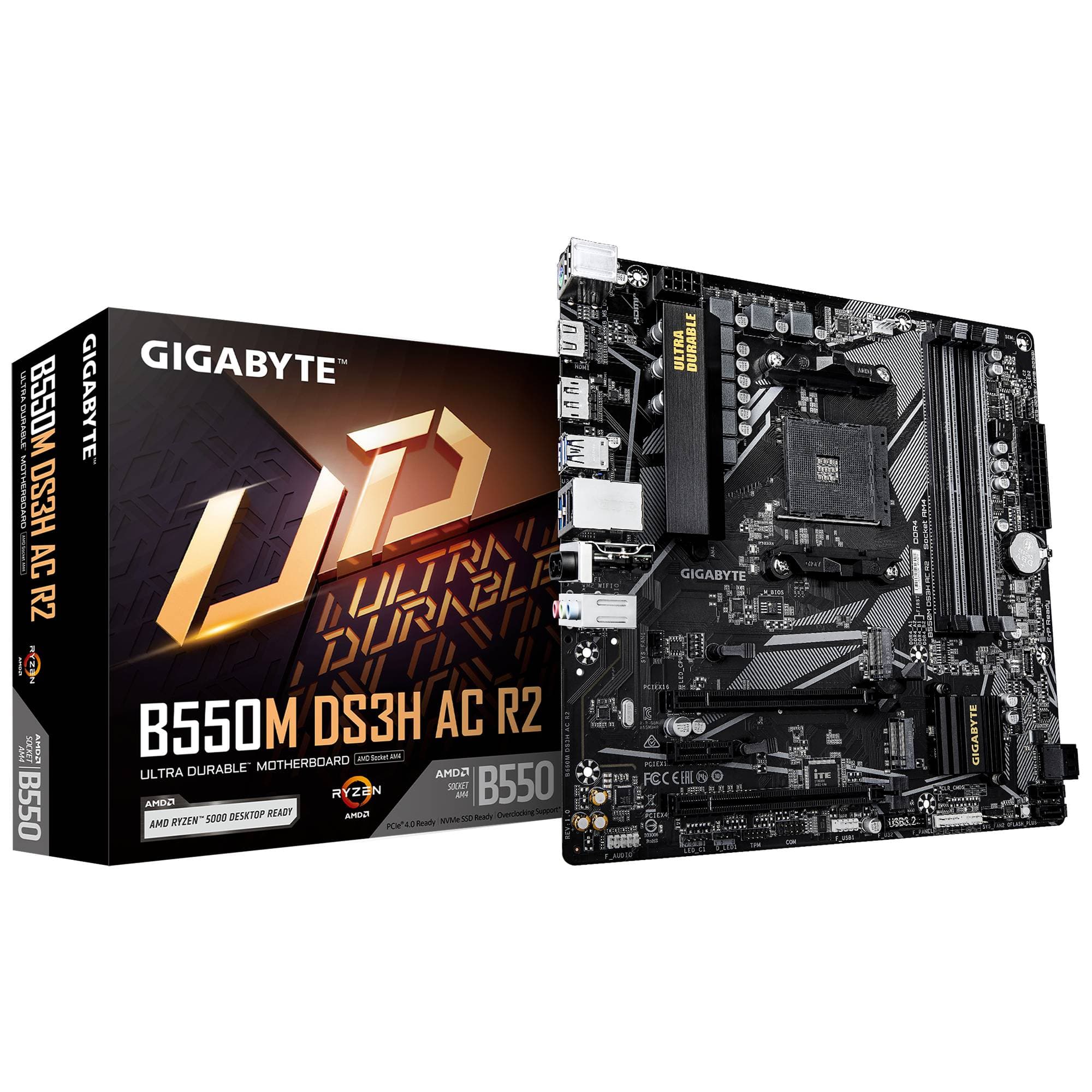 GIGABYTE TARJETA MADRE GIGABYTE ATX B550M DS3H AC R2 DDR4, AM4, 32 GB, PARA AMD
