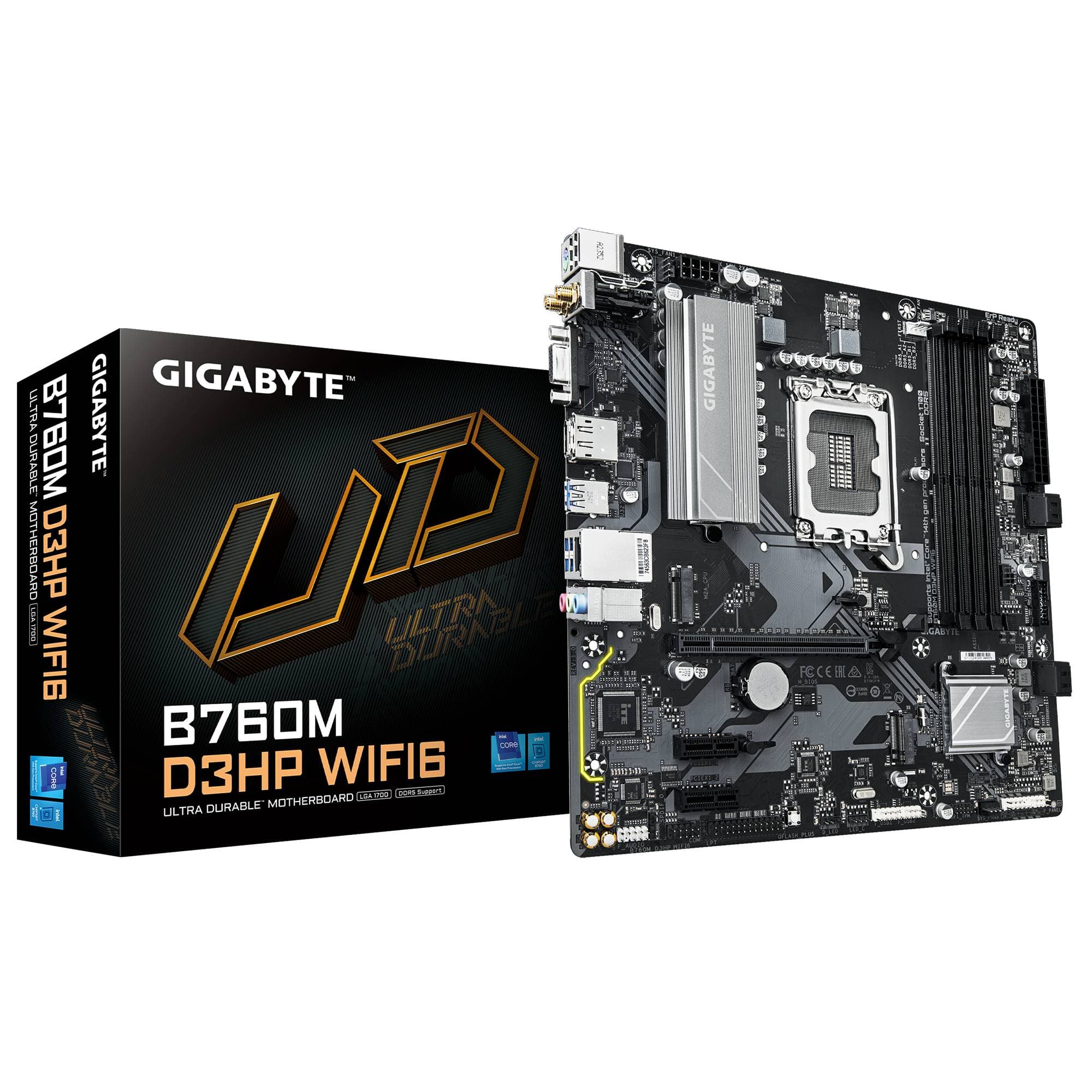 GIGABYTE TARJETA MADRE GIGABYTE ATX B760M D3HP WIFI6 DDR5, S-1700, 48 GB, PARA INTEL