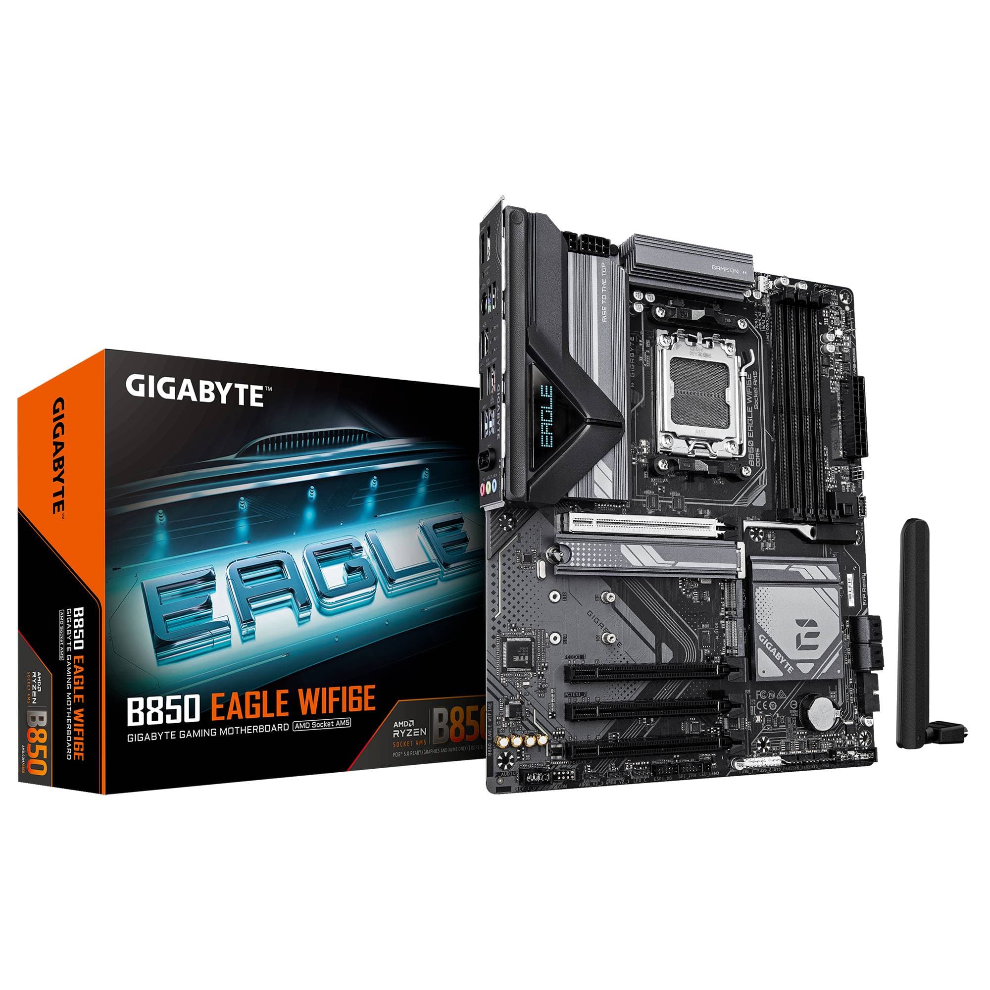 GIGABYTE TARJETA MADRE GIGABYTE ATX B850 EAGLE WIFI6E DDR5, AM5, 64 BG, PARA AMD