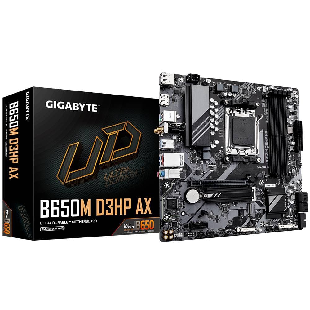GIGABYTE TARJETA MADRE GIGABYTE MICRO ATX B650M D3HP AX, DDR5, AM5, 256 GB, PARA AMD