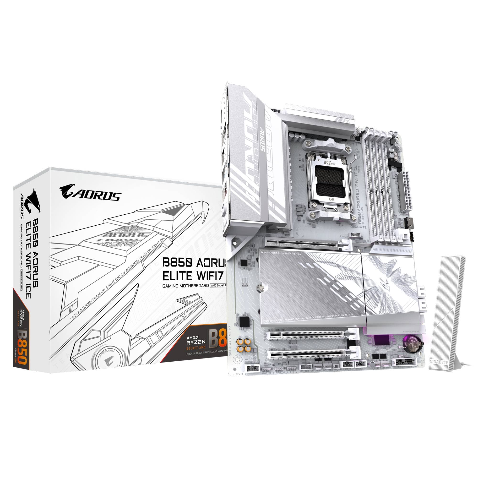 GIGABYTE TARJETA MADRE GIGABYTE ATX B850 A ELITE WF7 ICE, DDR5, AM5, 256 GB, PARA AMD