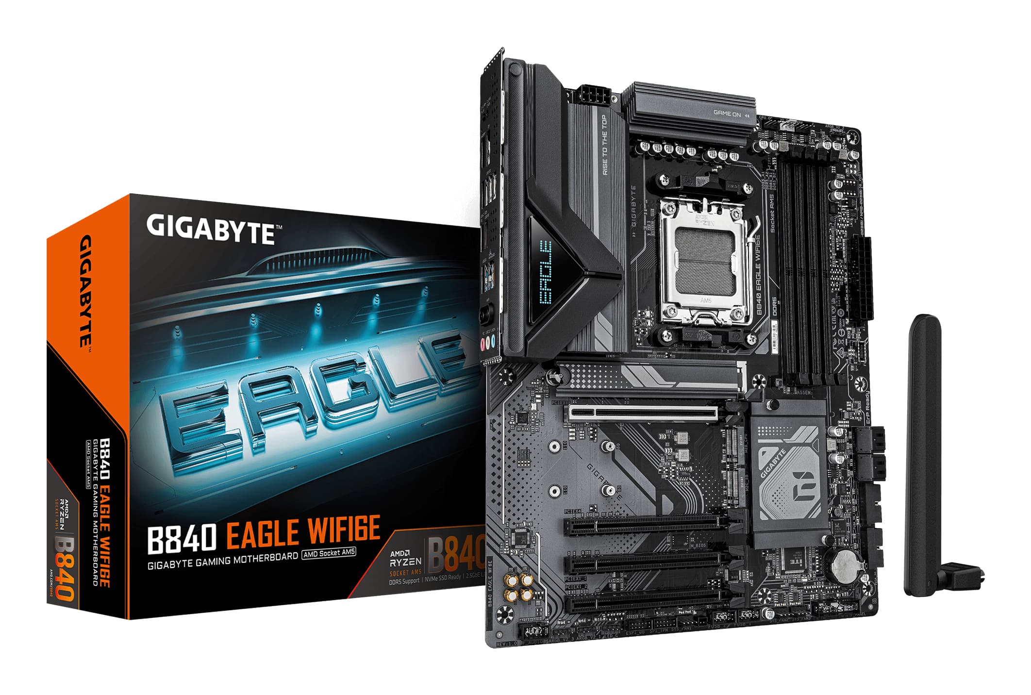 GIGABYTE TARJETA MADRE GIGABYTE ATX B840 EAGLE WF6E, DDR5, AM5, 256 GB, PARA AMD