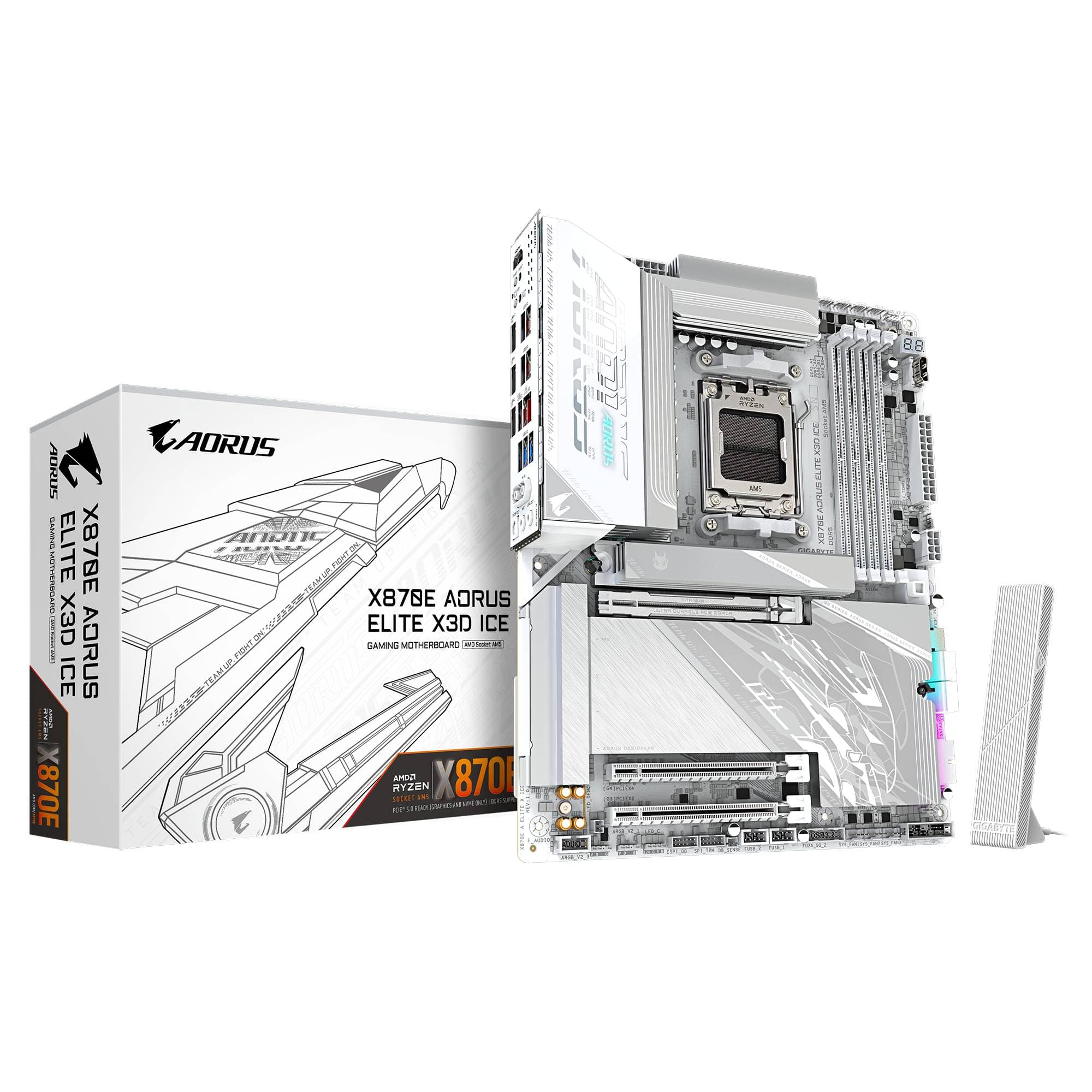 GIGABYTE TARJETA MADRE GIGABYTE ATX X870E A ELITE X ICE, DDR5, AM5, 1256 GB, PARA AMD