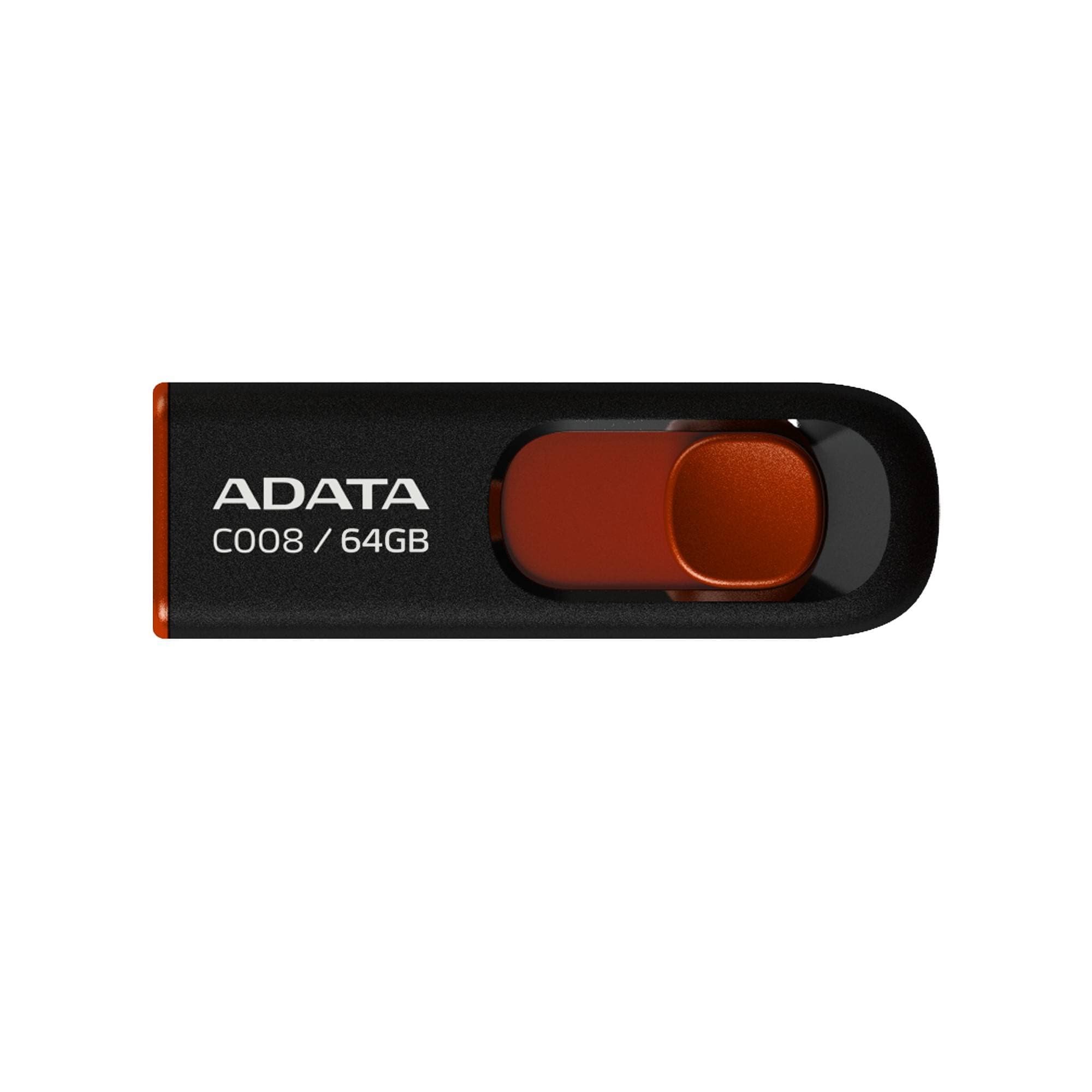 ADATA Memoria USB ADATA C008, Negro, 64 GB, USB 2.0