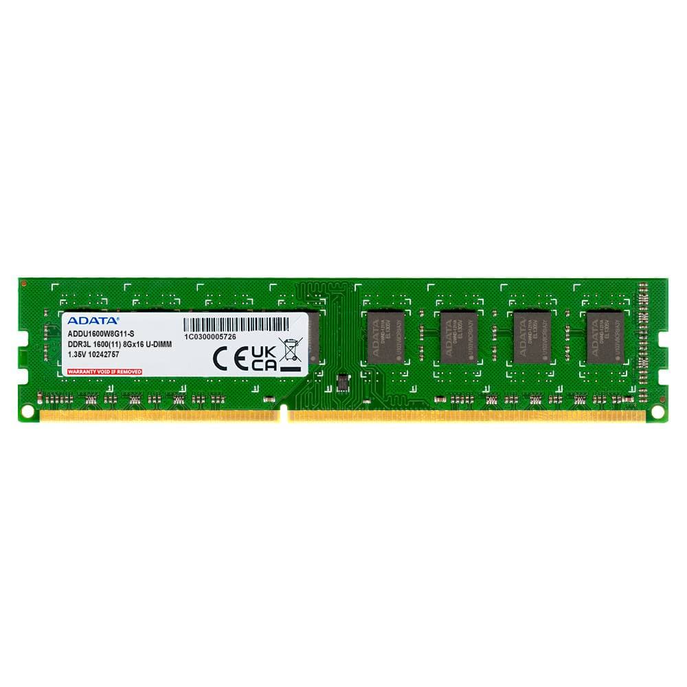 ADATA Memoria RAM ADATA PREMIER, 8 GB, DDR3L, 1600 MHz, 240-pin DIMM, PC de Escritorio