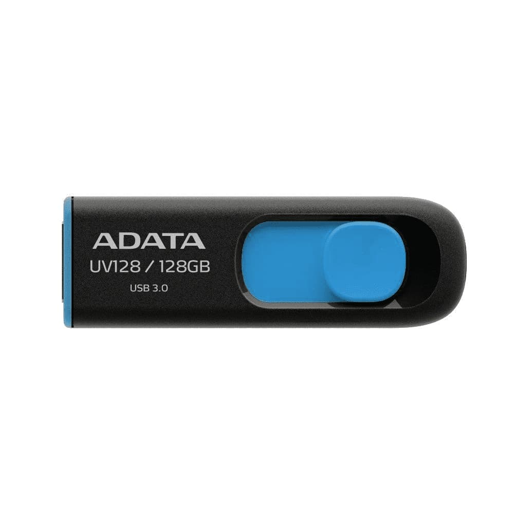 ADATA Memoria USB ADATA UV128, Negro, 128 GB, USB 3.2 (retrocompatible con 3.0 y 2.0), 100 MB/s, 40 MB/s