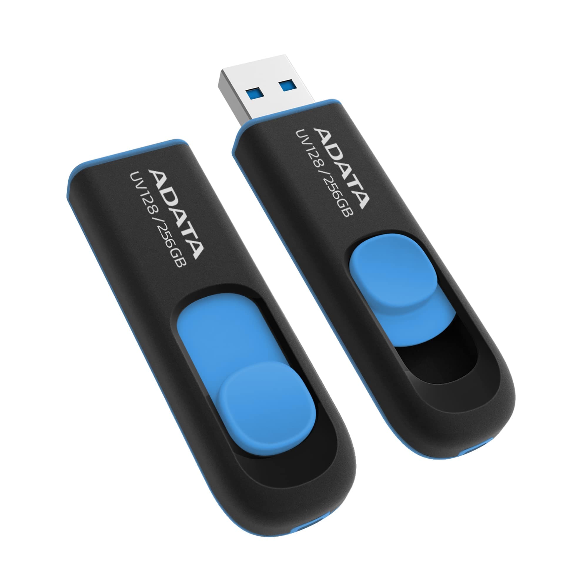 ADATA Memoria USB ADATA AUV128-256G-RBE, Negro / Azul, 256 GB, USB 3.2 Gen1