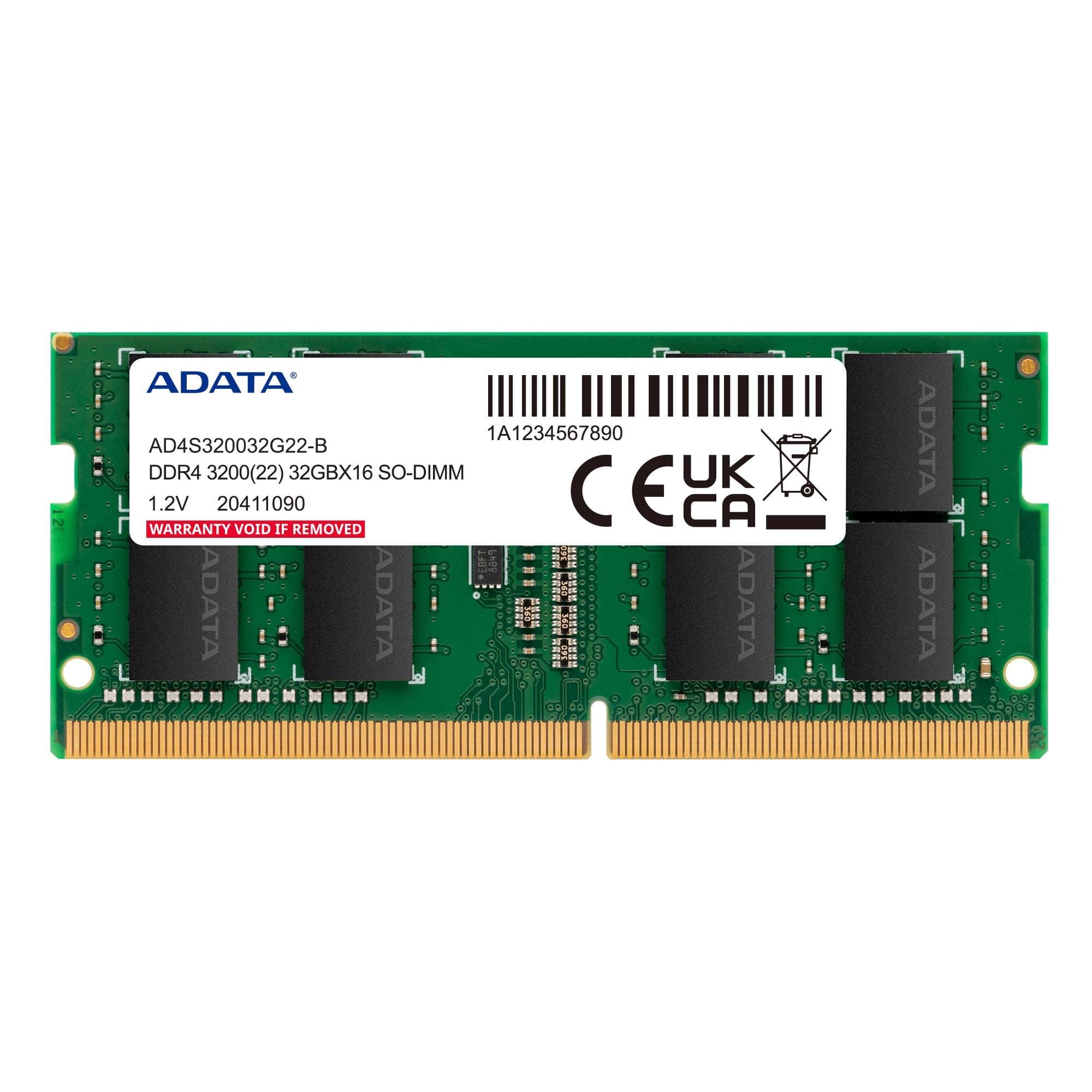 ADATA Memoria RAM ADATA AD4S320032G22-SGN, 32 GB, DDR4, 3200MHz, SO-DIMM
