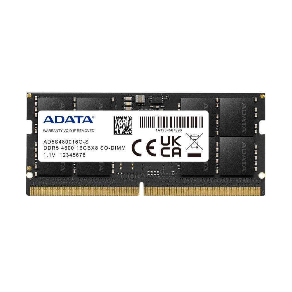 ADATA Memoria RAM ADATA, DDR5 16GB SODIMM 4800MHz. NP. AD5S480016G-S