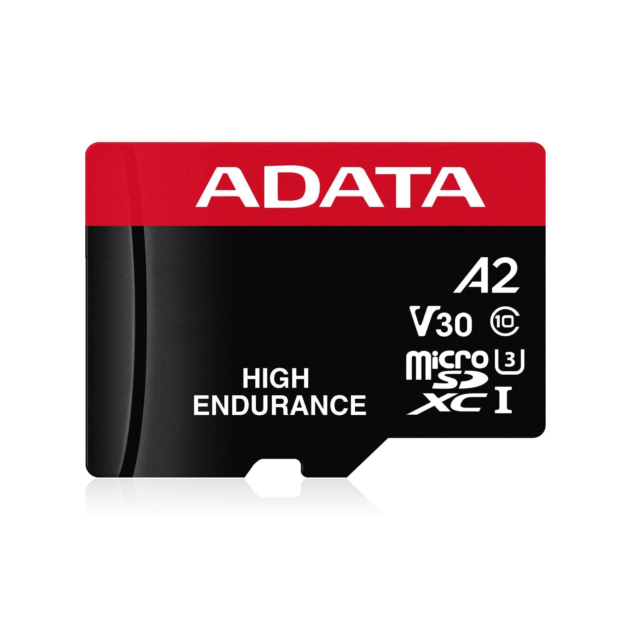 ADATA Micro Secure Digital ADATA HIGH ENDURANCE (alta durabilidad) microSDXC UHS-I U3, SD6.0 Clase 10, V30 128GB Clase 10 (A2), Velocidad de lectura / escritura