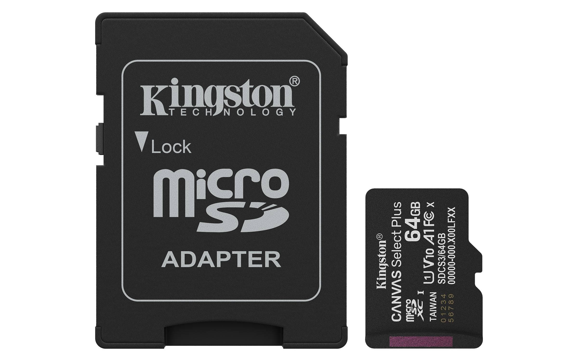 Kingston Technology MEMORIA MICROSD KINGSTON CANVAS SELECT PLUS GEN3 64GB R.100MB/S CL10 UHS-I U1 V10 A1