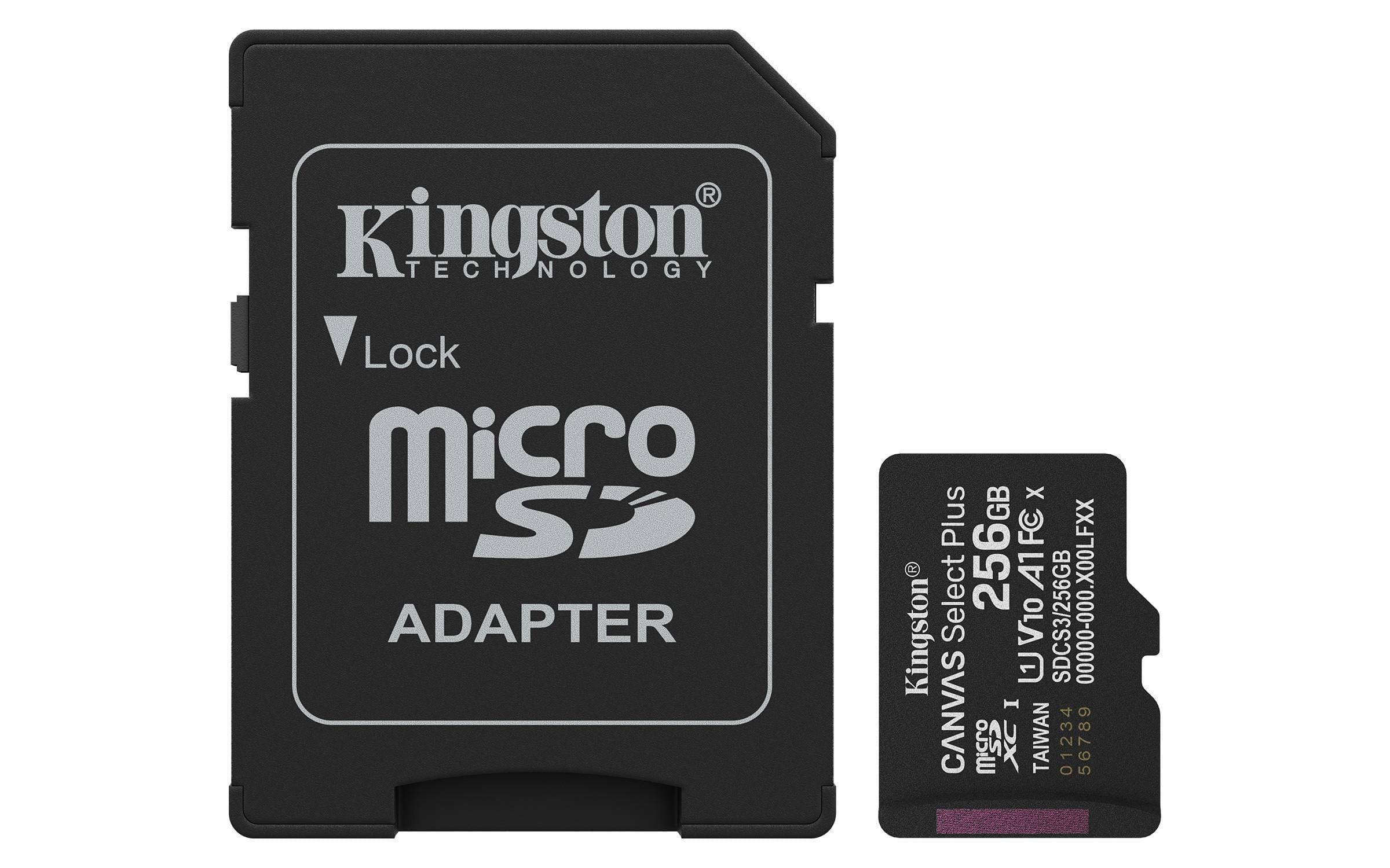 Kingston Technology MEMORIA MICROSD KINGSTON CANVAS SELECT PLUS GEN3 256GB R.150MB/S CL10 UHS-I U1 V10 A1