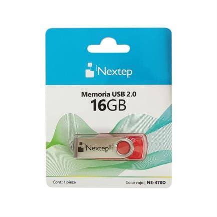 Nextep Memoria USB 2.0 Nextep NE-470D TWIST 16 GB Color Rojo Compatibilidad Teléfono, Tabletas y dispositivos con puertos USB y tipo C