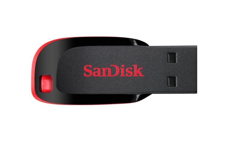 SANDISK Memoria USB SanDisk Cruzer Blade CZ50, 128GB, USB-A 2.0, Lectura 150MB/s, Negro/Rojo