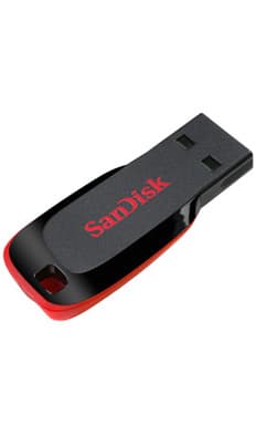 SANDISK Memoria USB SANDISK Unidad flash USB CRUZER BLADE, Rojo, 32 GB, USB 2.0