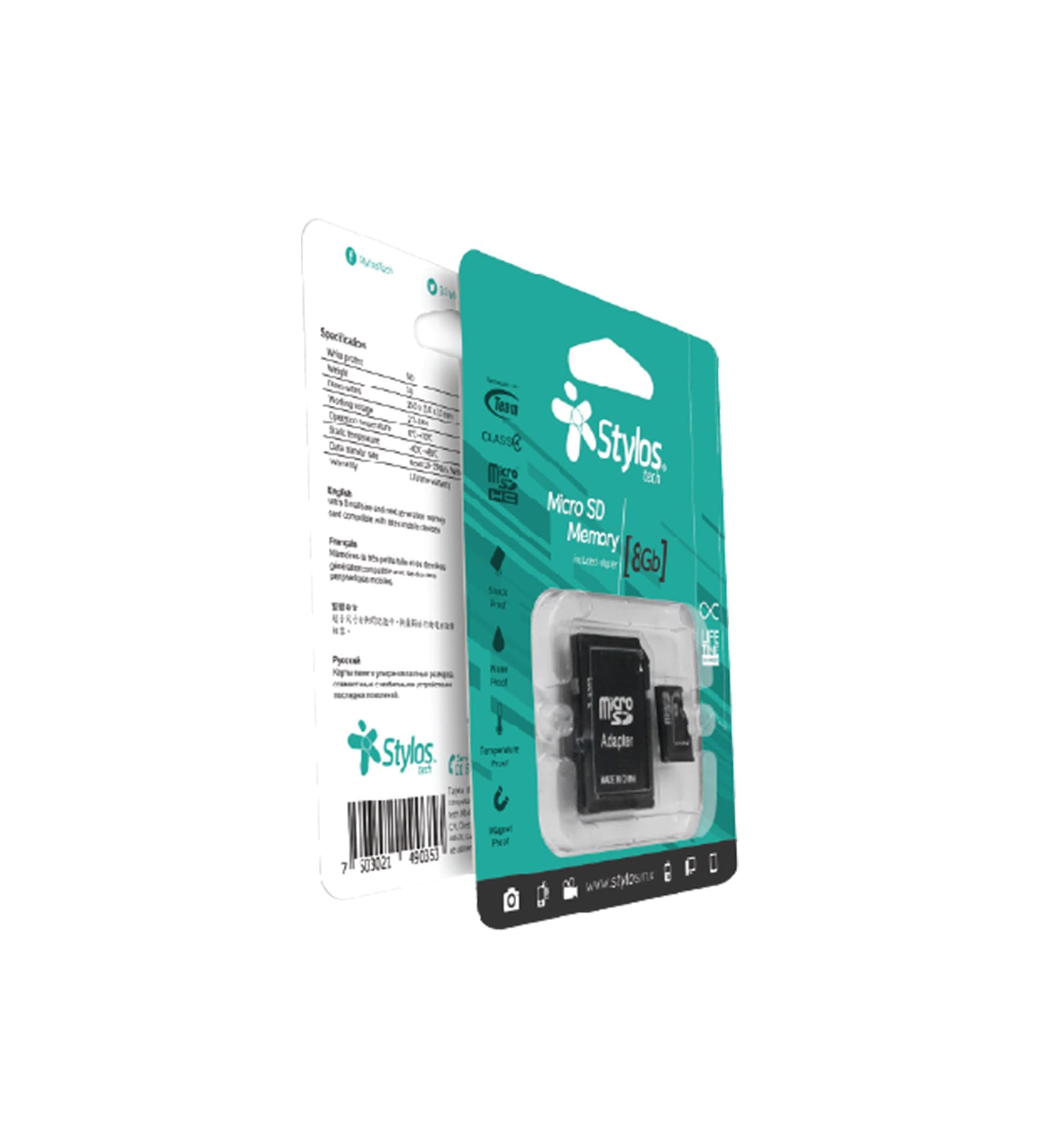 Stylos Memoria Micro SD 8GB C/A Stylos. STMSD81B