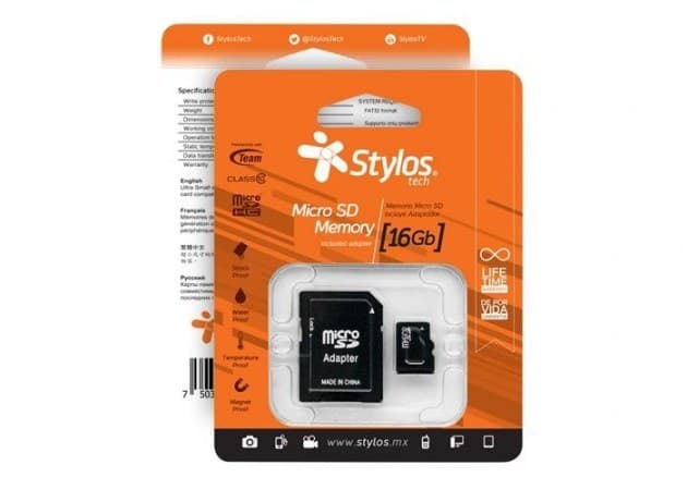 Stylos Memoria Micro SD 16GB C/A Stylos. STMS161B